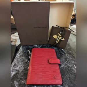 🍒EUC Louis Vuitton Red Epi Leather Agenda 🍒